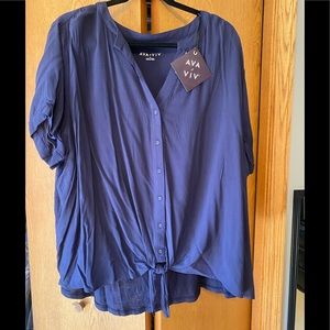 Ava & Viv navy tie top
